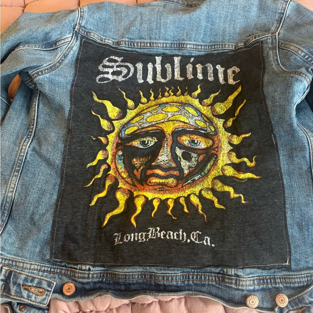 Classic Customized Jean Jacket with Sublime on the Back. Such a cool piece!